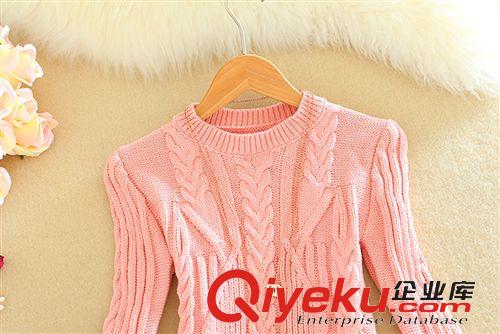 連衣裙 秋冬新款韓版淑女圓領(lǐng)中長款雪紡裙邊打底針織毛衣連衣裙原始圖片3