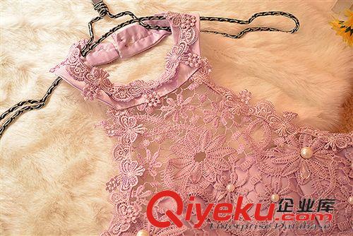 禮服 2014新款荷葉邊網(wǎng)紗拼接掛脖小禮服伴娘裙公主裙蓬蓬裙13原始圖片3
