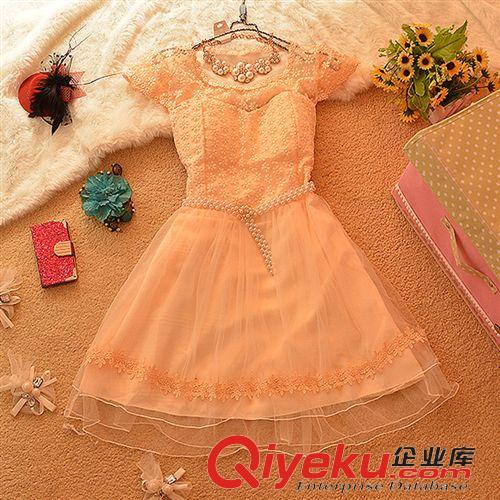 禮服 2014優(yōu)質(zhì)訂珠gd拼接網(wǎng)紗結(jié)婚禮服伴娘裙小禮服晚禮服批發(fā)代理7