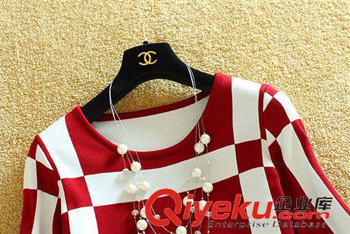 半身裙 運(yùn)動(dòng)風(fēng)新款韓版時(shí)尚氣質(zhì)格紋毛衫長(zhǎng)袖上衣包臀裙子兩件套套裝女原始圖片3