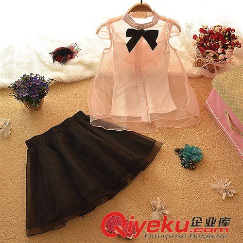 半身裙 2014夏裝新款韓國東大門歐根紗上衣半身裙蓬蓬裙套裝女裝批發(fā)