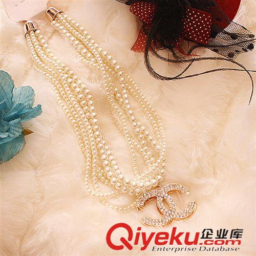 小飾品（做為禮物送給買家） 2013韓版可愛甜美gd水鉆圖案珍珠項鏈女式