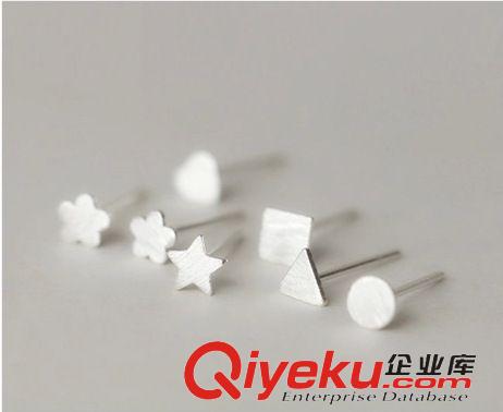 材質(zhì)款式分類(lèi) 淘寶爆款貨源S925純銀首飾拉絲多款小耳釘多形狀純銀耳飾廠家批發(fā)
