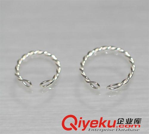 材質款式分類 廠家批發 925純銀首飾 【素銀麻花開口戒】手工編織純銀戒指混批