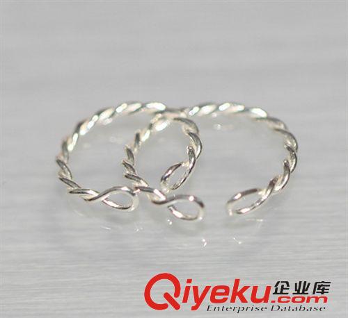 材質款式分類 廠家批發 925純銀首飾 【素銀麻花開口戒】手工編織純銀戒指混批