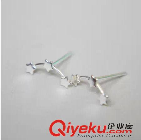 材質款式分類 混批 925純銀首飾 【光面三連圓點耳釘】三五角星星三愛心三圓