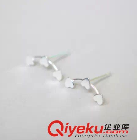 材質款式分類 混批 925純銀首飾 【光面三連圓點耳釘】三五角星星三愛心三圓