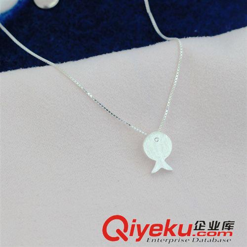 項鏈專區 廠家批發 925純銀首飾 【素銀拉絲寶貝魚套鏈】小魚項鏈混批
