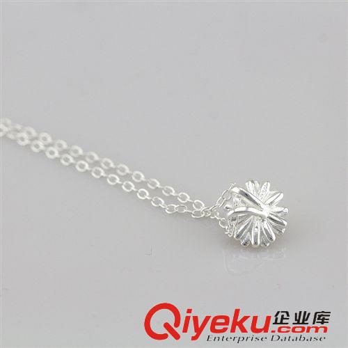 手飾專區 2014爆款 S925純銀首飾 【金色花蕊太陽花套鏈】素銀雛菊廠家直銷