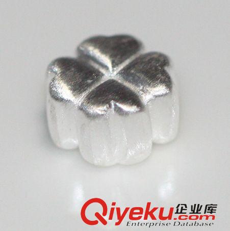 配件 廠家批發 925純銀首飾 【拉絲立體四葉草手鏈串珠】小配件混批