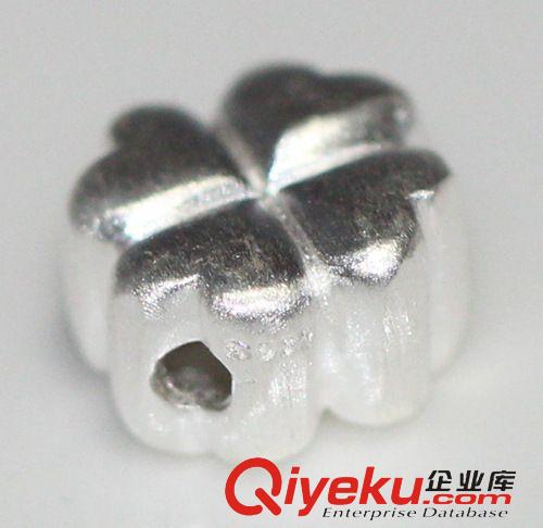 配件 廠家批發 925純銀首飾 【拉絲立體四葉草手鏈串珠】小配件混批原始圖片2