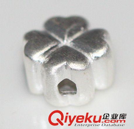 配件 廠家批發 925純銀首飾 【拉絲立體四葉草手鏈串珠】小配件混批原始圖片3