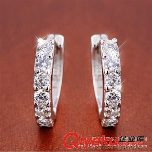 新款專區(qū) s925銀水鉆耳釘 韓國飾品時尚 鋯石海豚灣戀 純銀耳飾  廠家批發(fā)