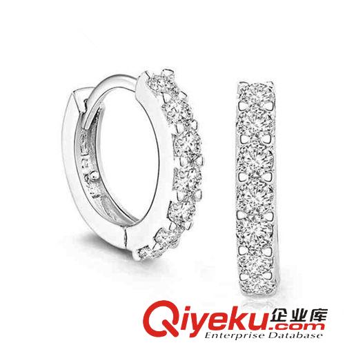 純銀專區(qū) 廠家直銷 韓版單排鉆耳飾熱賣 經(jīng)典耳環(huán)鍍白金 耳扣優(yōu)質(zhì)鋯石