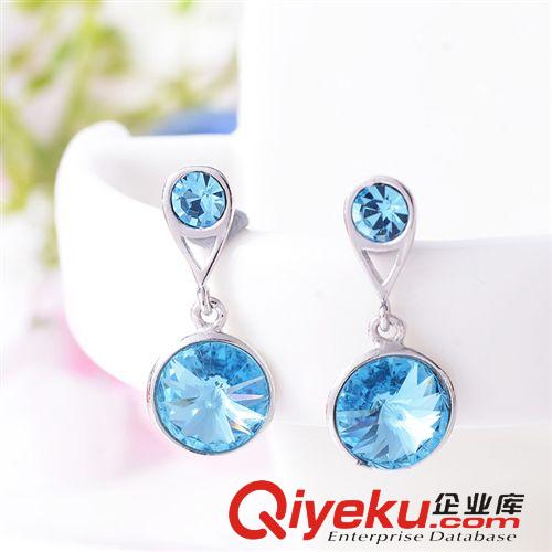 925純銀  水晶系列 【伊妮】 925純銀 韓版簡約氣質閃鉆耳釘 女 耳飾 供應批發直銷