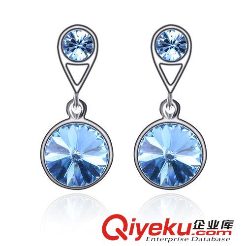 925純銀  水晶系列 【伊妮】 925純銀 韓版簡約氣質閃鉆耳釘 女 耳飾 供應批發直銷原始圖片2