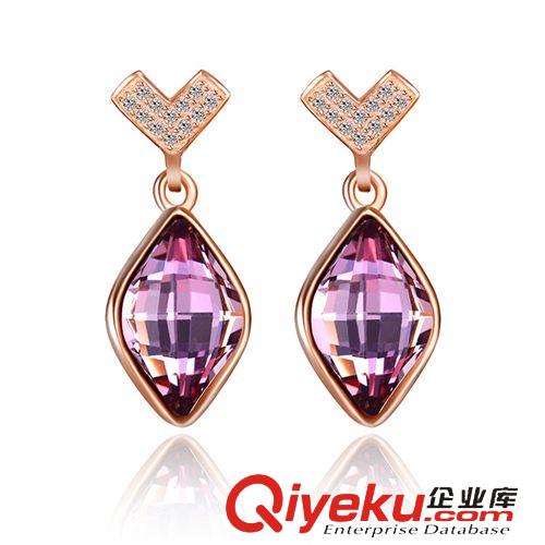 925純銀  水晶系列 【伊妮】 925純銀 韓版簡約氣質閃鉆耳釘 女 耳飾 供應批發直銷