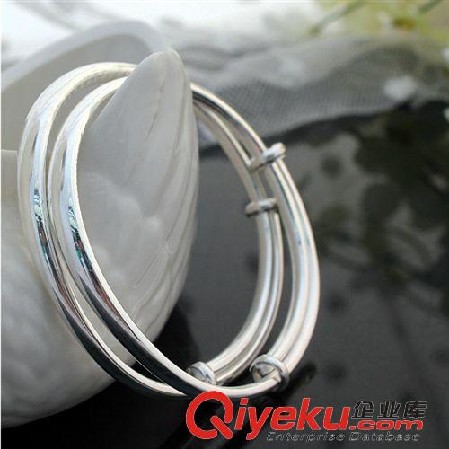 國(guó)庫(kù)純銀【大眾款】 時(shí)尚精品 光身空心手鐲S999純銀手鐲 推拉手鐲辣媽{sx} 廠家直銷原始圖片2