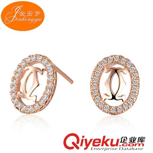 S925耳飾 wm品質(zhì)鑲鉆字母氣質(zhì)耳釘批發(fā) 韓國進(jìn)口金屬不變色純銀飾品首飾原始圖片2