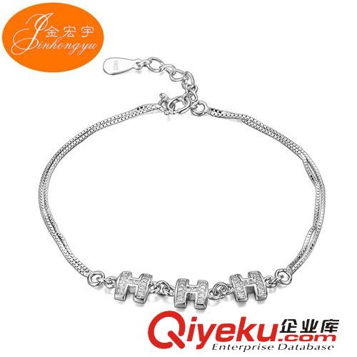 S925手鏈 品牌飾品設計師精心打造八心八箭疊加款手鏈 純銀飾品首飾批發