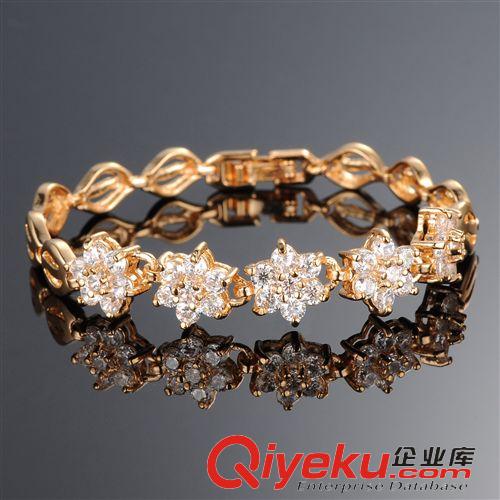 2015新款上市  手鏈 鍍18K金 微鑲3A鋯石 創意閨蜜禮品 雪花造型女士手鏈KS441原始圖片2