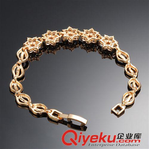 2015新款上市  手鏈 鍍18K金 微鑲3A鋯石 創意閨蜜禮品 雪花造型女士手鏈KS441原始圖片3
