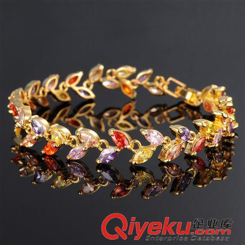 鎮(zhèn)店之寶（推薦） 手鏈 鍍18K金鋯石貴婦手鏈 波西米亞款滿鉆微鑲新娘手飾 KS937