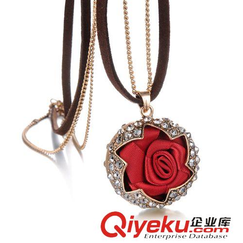 合金毛衣鏈 毛衣鏈 合金夸張時尚百搭鑲滿鉆手工編花 女士毛衣項鏈批發(fā) MY008原始圖片2
