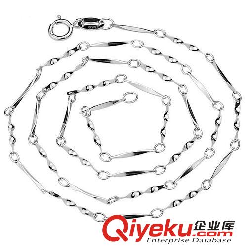 項(xiàng)鏈單鏈（吊墜配鏈） 單鏈 鎖骨鏈 純銀假一賠十 16/18寸水波配鏈 女士 禮物 SL334