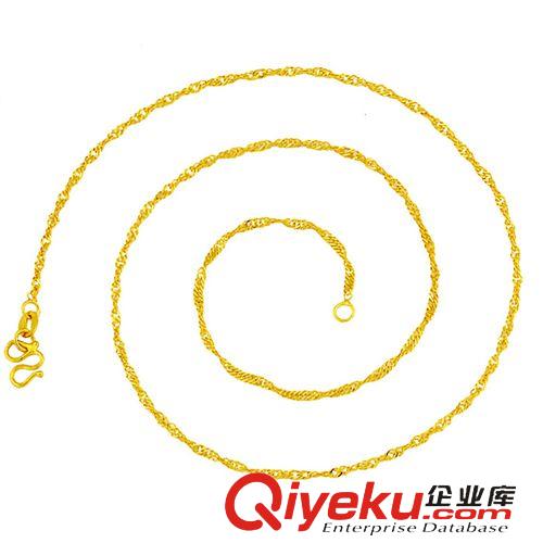鍍真白金首飾（鑲鉆） 銅鍍黃金白金配鏈 細水波鏈鎖骨鏈  歐美風時尚熱銷百搭kL620原始圖片2