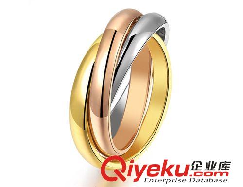 情侶鈦鋼首飾/飾品 韓版飾品混批 時(shí)尚首飾三環(huán)三色戒指 光面女士指環(huán)可當(dāng)?shù)鯄婫J423