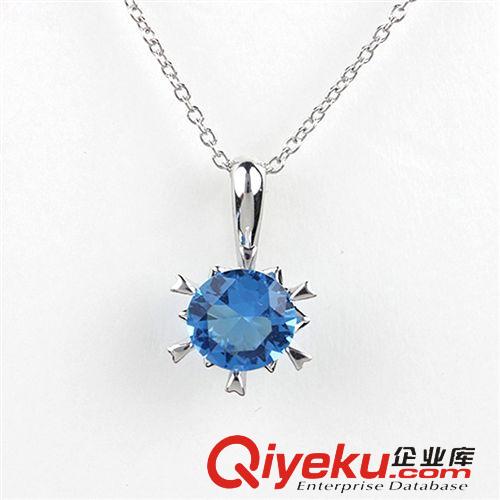 吊墜/項墜 925純銀鍍白金鑲鉆吊墜 配929純銀鍍白金鏈條女款吊墜 廠家批發