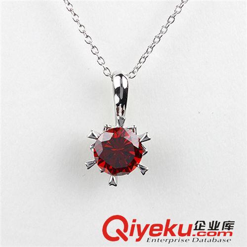 吊墜/項墜 925純銀鍍白金鑲鉆吊墜 配929純銀鍍白金鏈條女款吊墜 廠家批發