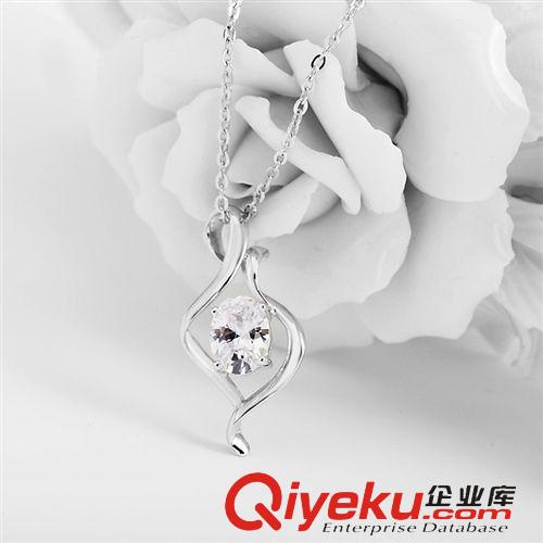 吊墜/項墜 新款925純銀鍍白金吊墜 配928純銀鍍白金鏈條吊墜 銀飾廠家批發