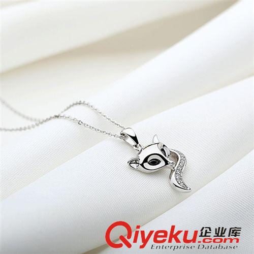 吊墜/項墜 配925純銀鍍白金鏈條女款吊墜 新款925純銀鍍白金吊墜 廠家直銷