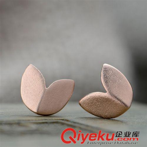 925純銀耳環 品牌耳釘s925純銀心形耳飾荷蘭設計師幸運愛情二葉草創意個性原始圖片3