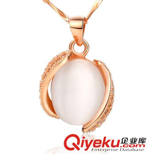 925純銀吊墜 韓版 廠家直銷S925純銀貓眼石吊墜 玫瑰金企鵝項(xiàng)鏈 批發(fā)原始圖片2