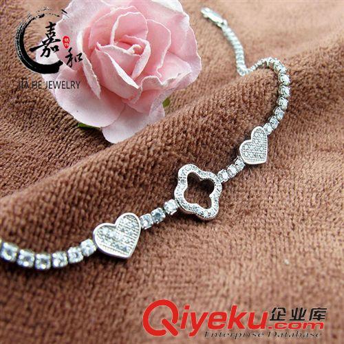 1.20新上 嘉和首飾簡約浪漫心連心飾品 優雅時尚韓版潮流手鏈 廠家直銷原始圖片2