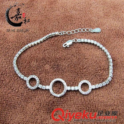 1.20新上 嘉和首飾三圓925銀飾品 手鏈 韓版簡約浪漫歐美羅馬手鏈原始圖片3