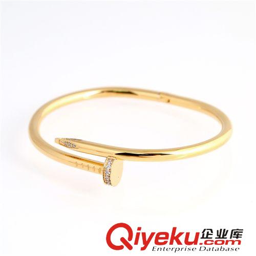 手鐲 速賣通外貿貨源來自星星的你韓劇全智賢手鐲 釘子帶鉆不銹鋼手鐲