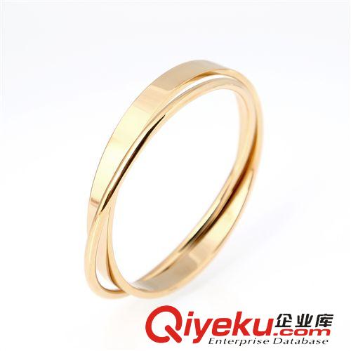 手鐲 速賣通外貿貨源出口混批 刻印字母 純色雙環(huán)不銹鋼手鐲原始圖片3