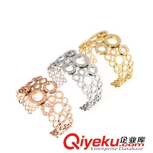 手鐲 速賣通外貿貨源出口混批 刻印字母 純色雙環(huán)不銹鋼手鐲