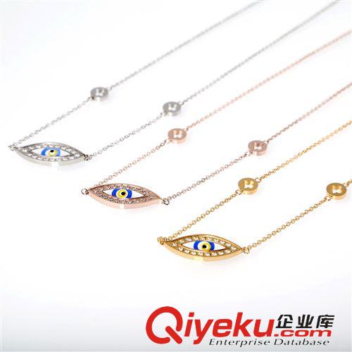 項鏈 速賣通外貿貨源出口混批原宿風眼睛吊墜個性眼球項鏈不銹鋼毛衣鏈