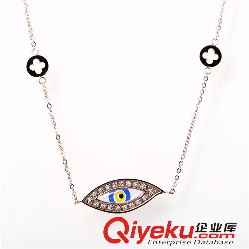 項鏈 速賣通外貿貨源出口混批原宿風眼睛吊墜個性眼球項鏈不銹鋼毛衣鏈