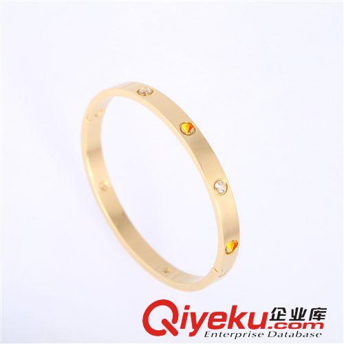 卡‘S 速賣通外貿出口混批 歐美卡D亞經典真釘帶鉆卡扣不銹鋼手鐲批發原始圖片2