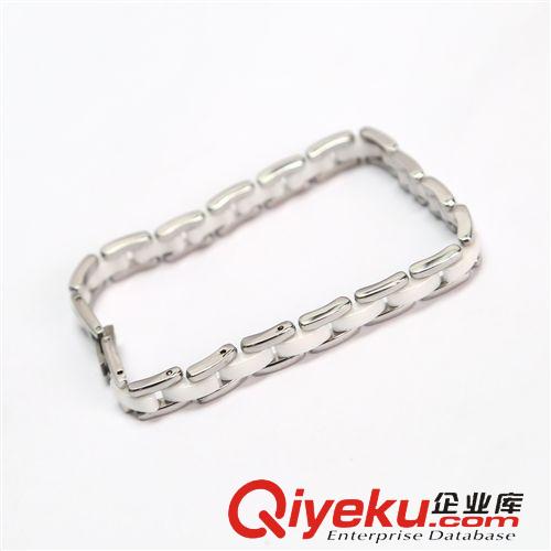 小香 速賣通外貿貨源出口混批 單排黑白陶瓷手鏈不銹鋼手鐲原始圖片3