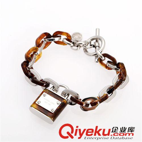 MK 歐美dp首飾外貿出口混批 MK鎖頭樹脂手鏈 批發 速賣通飾品貨源