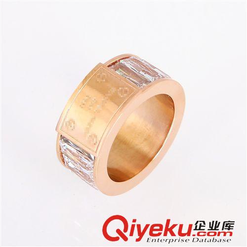 MK M家 單排條鉆戒指 情侶戒指 mk奢華方型鉆不銹鋼戒指新款批發