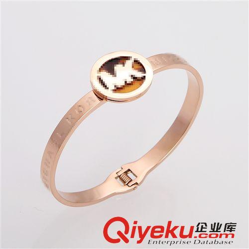 MK 歐美大牌首飾出口混批 MK字母豹紋圓盤不銹鋼手鐲批發(fā) 速賣通貨源原始圖片3