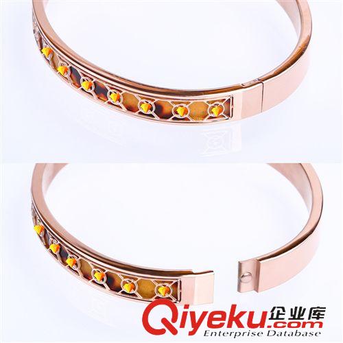 MK 速賣通外貿(mào)貨源廠家批發(fā) 鏤空mk字母鍍金手鐲 樹脂豹紋不銹鋼手鐲